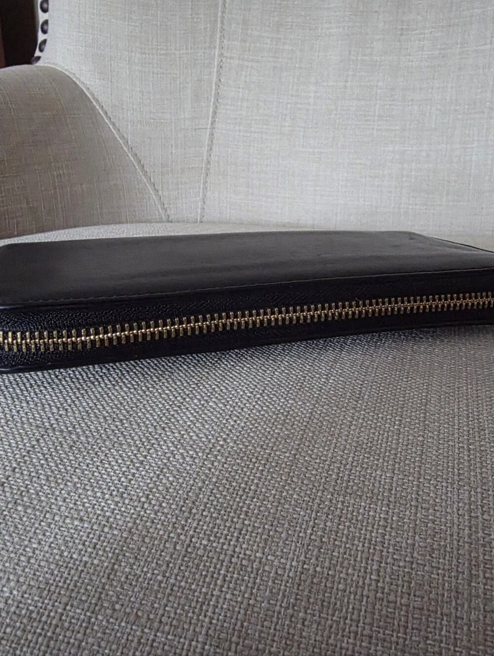 Coach Slim Black Leather Accordion Wallet